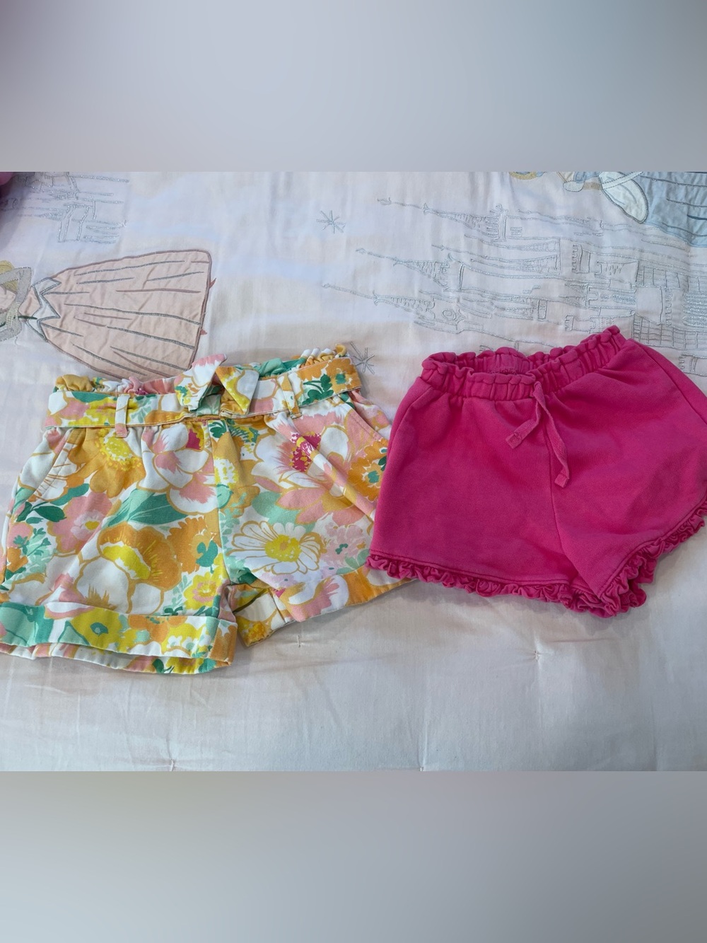 Janie and Jack Floral shorts and Zara shorts